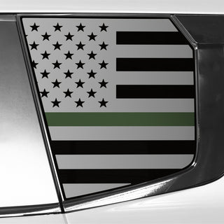 Buy thin-green-line Quarter Window American Flag Vinyl Decal Stickers Fits Mitsubishi Outlander 2022-2024