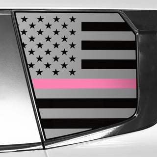 Buy thin-pink-line Quarter Window American Flag Vinyl Decal Stickers Fits Mitsubishi Outlander 2022-2024