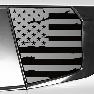 Buy distressed-black Quarter Window American Flag Vinyl Decal Stickers Fits Mitsubishi Outlander 2022-2024