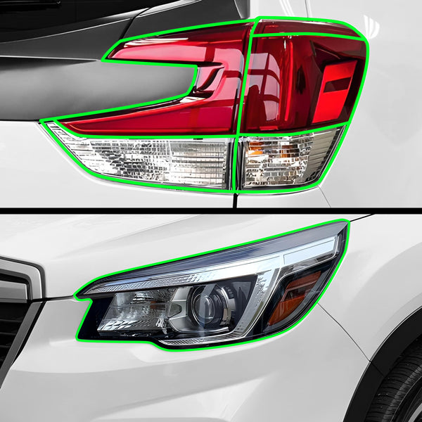 Full Headlight Taillight Precut Smoked PPF Tint Kit Film Overlay Fits Subaru Forester