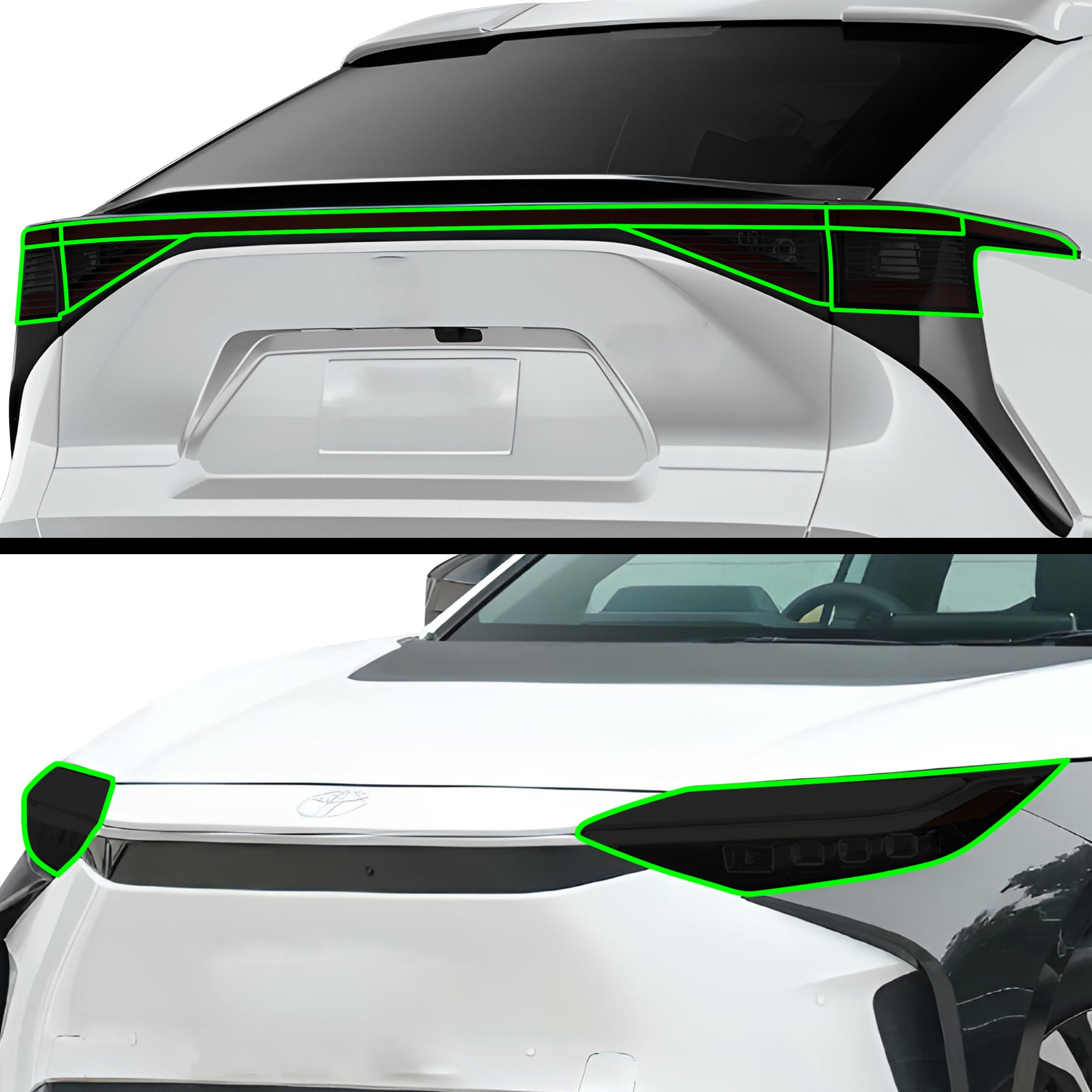Toyota BZ4X 2022–2025 Dark Smoke Headlight & Taillight Tint Kit