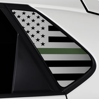 Buy thin-green-line Quarter Window American Flag Vinyl Decal Stickers Fits Toyota BZ4X 2022-2024