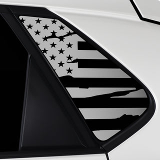 Buy distressed-black Quarter Window American Flag Vinyl Decal Stickers Fits Toyota BZ4X 2022-2024