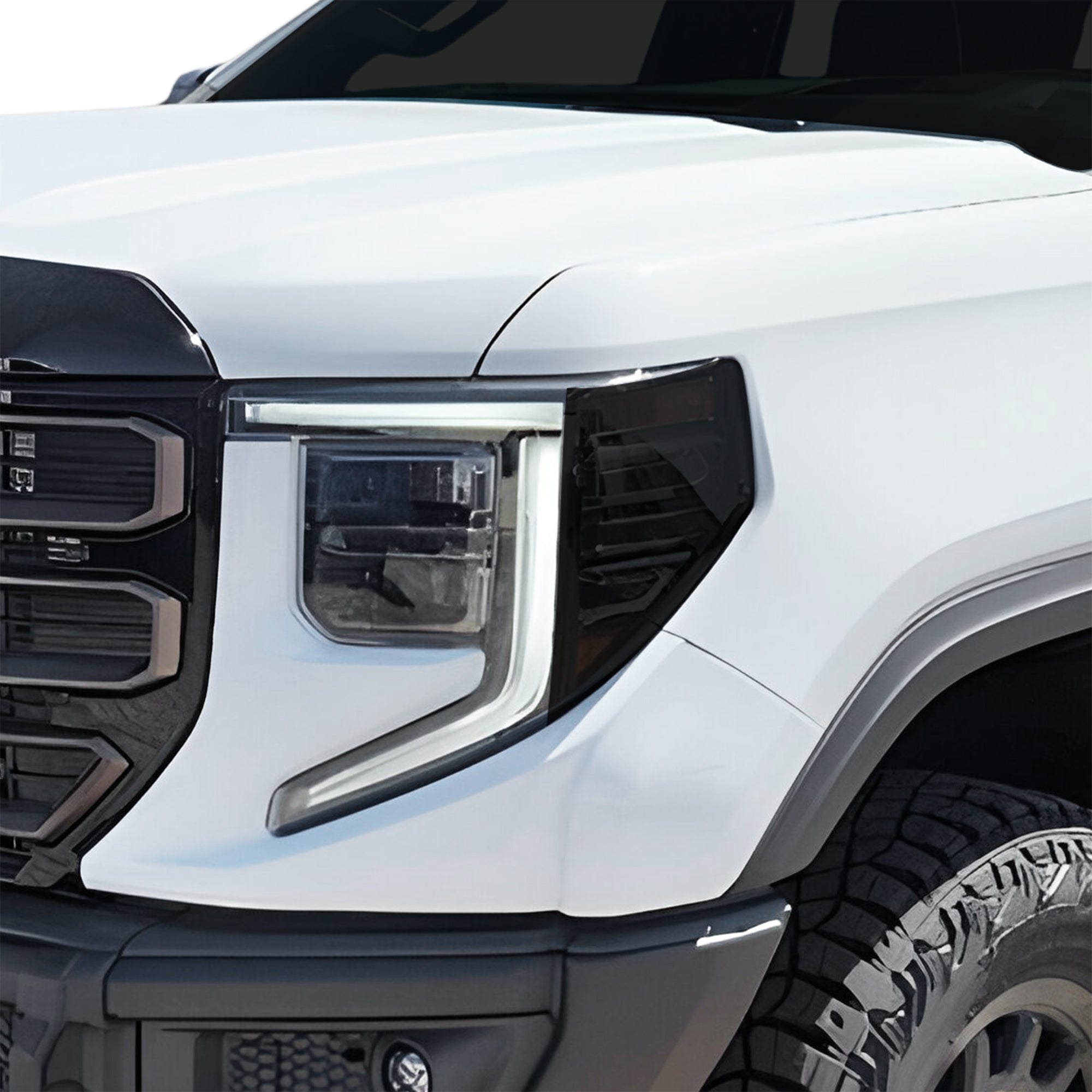 GMC Sierra 2022–2026 Dark Smoke Headlight & Taillight Tint Kit – Precut Vinyl Lens Overlays
