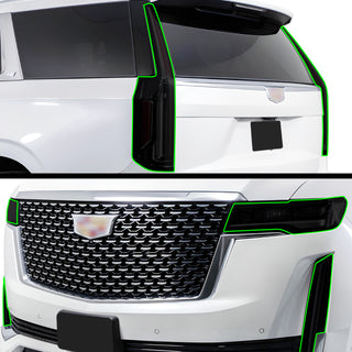 Full Headlight Taillight Precut Smoked PPF Tint Kit Film Overlay Fits Cadillac Escalade 2021+