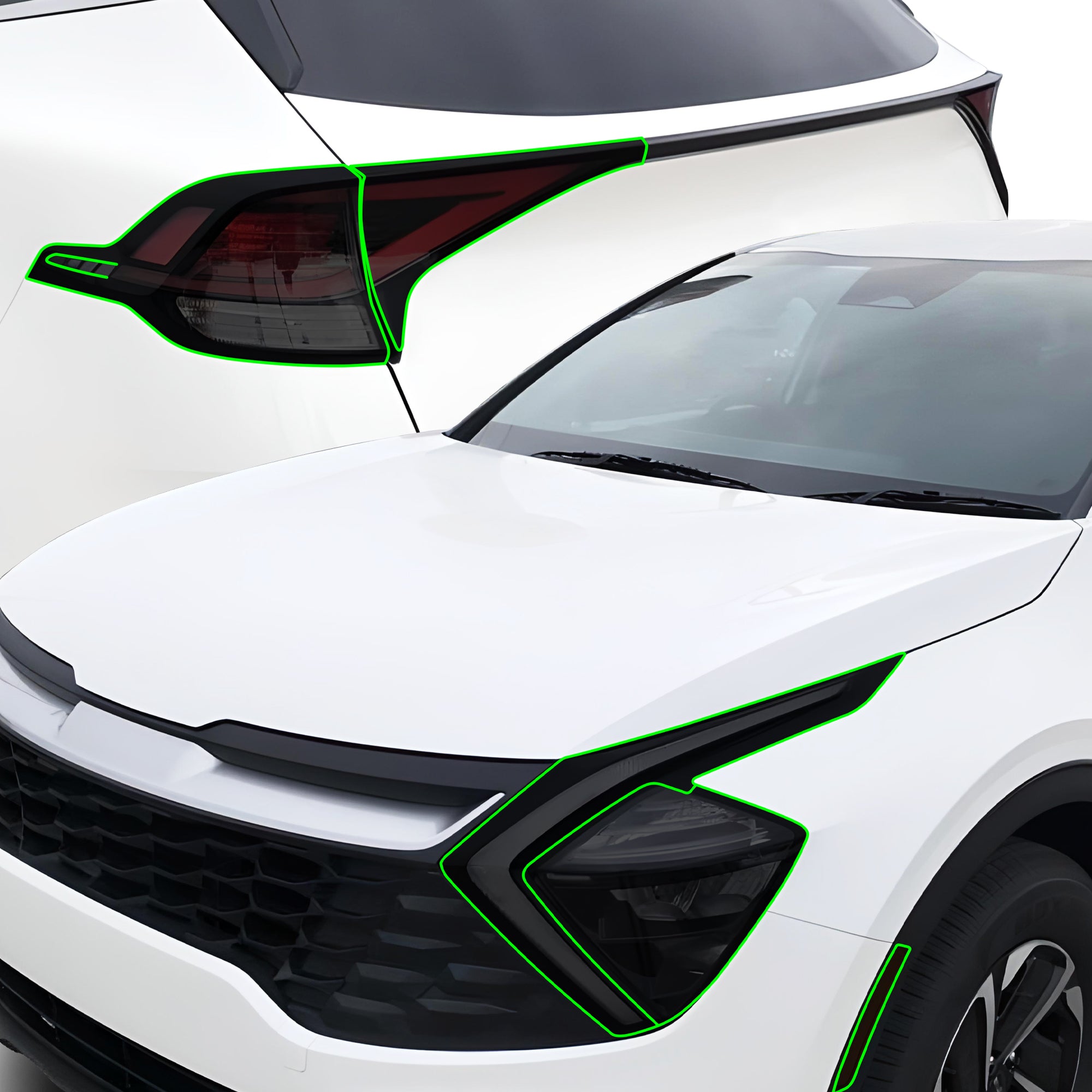 Full Headlight Taillight Precut Smoked PPF Tint Kit Film Overlay Fits Kia Sportage 2023 2023 - 2025 - Bogar Tech Designs