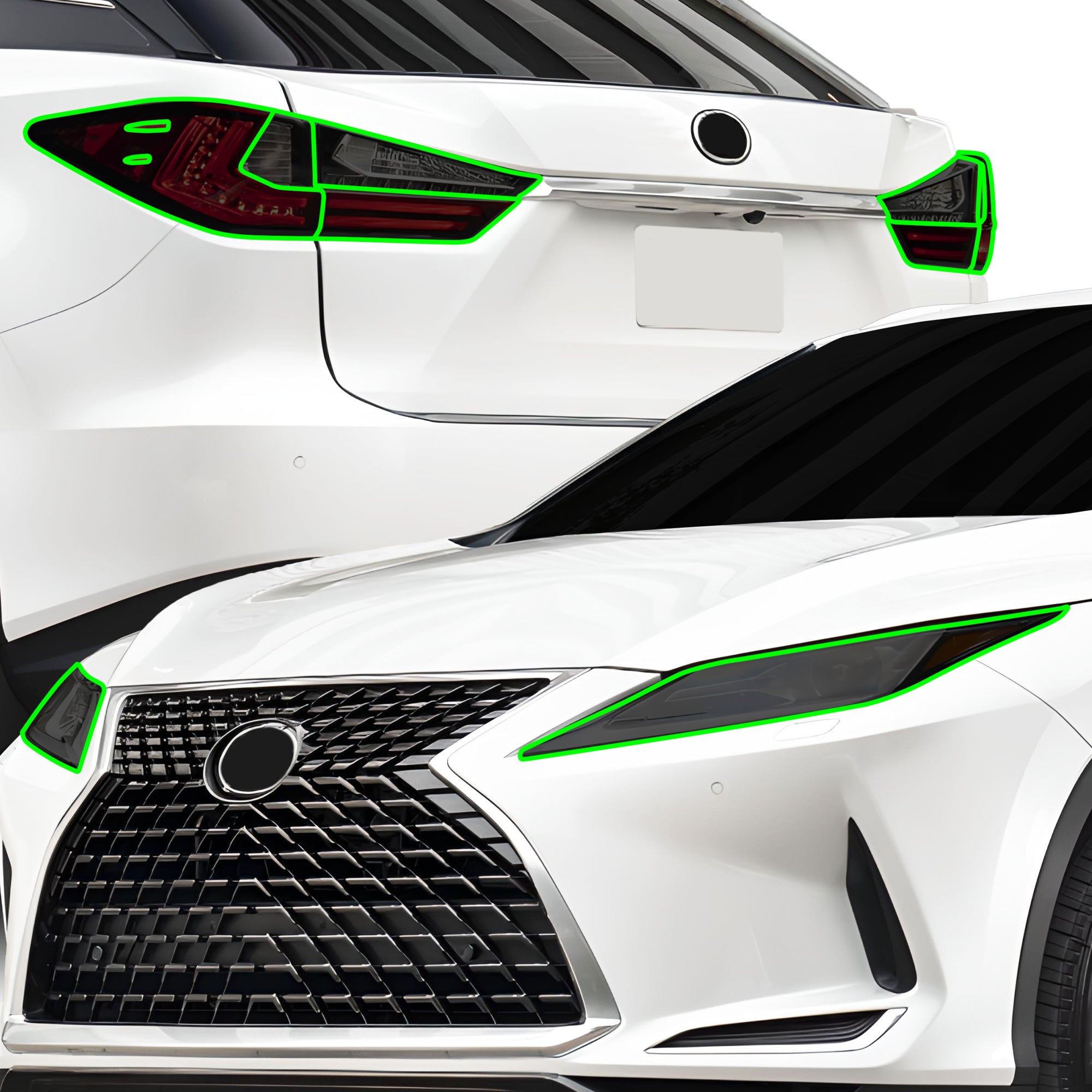 Car Headlight Protective Film Front Light Smoked Black TPU