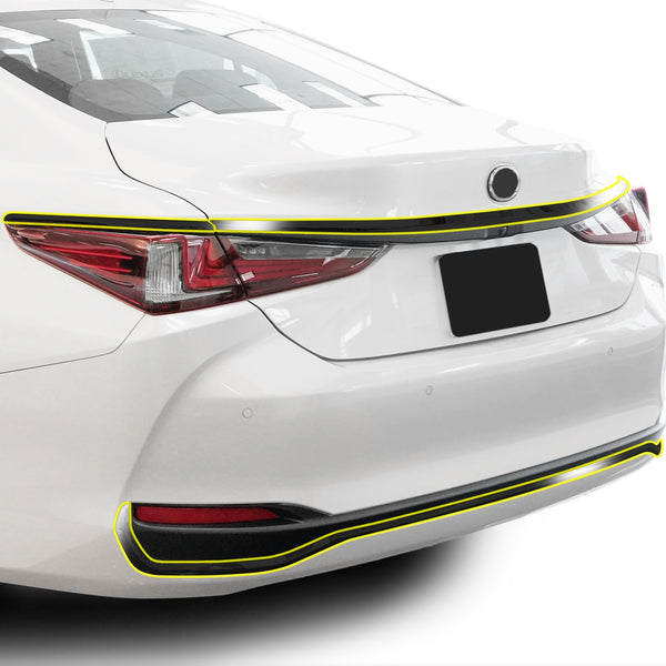 Vinyl Chrome Delete Side Window Front Rear Bumper Wheel Rim Trim Blackout Decal Stickers Overlay Film Fits Lexus ES 2022 2023