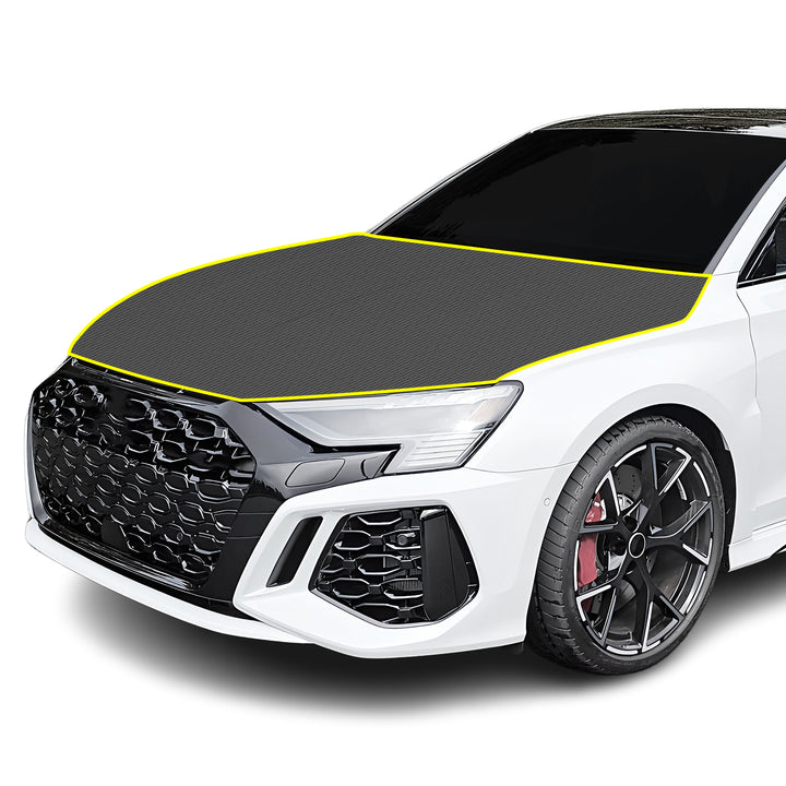 Fits Audi RS3 2022 - 2024 Precut Premium Gloss Black Carbon Fiber Hood Paint Protection Film PPF Decal Film Kit - Bogar Tech Designs