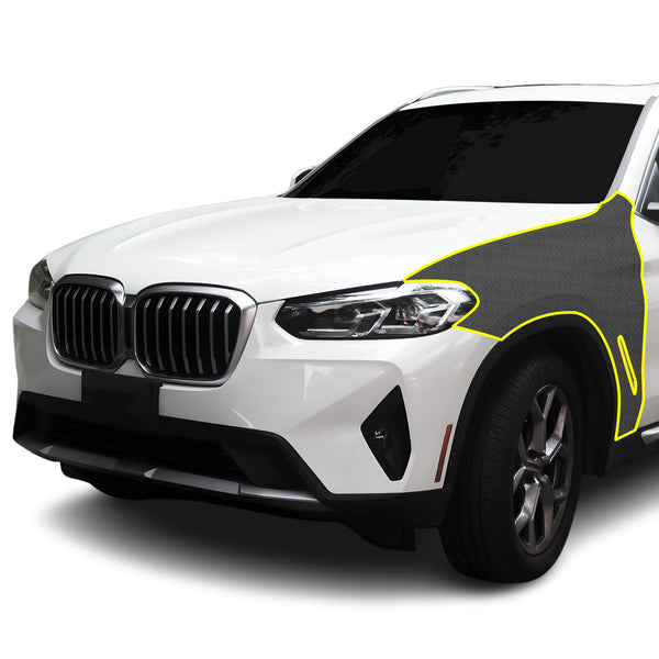 Fits BMW X3 2022+ Precut Premium Gloss Black Carbon Fiber Fender Paint Protection Film PPF Decal Film Kit Cover