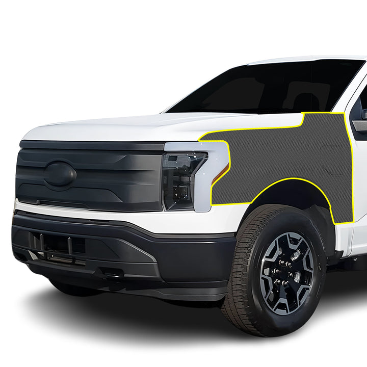 Fits Ford F - 150 Lightning 2022+ Precut Premium Gloss Black Carbon Fiber Fender Paint Protection Film PPF Decal Film Kit Cover - Bogar Tech Designs