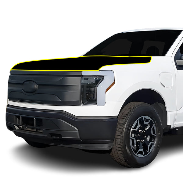 Fits Ford F-150 Lightning 2022+ Precut Premium Gloss Black Carbon Fiber Hood Paint Protection Film PPF Decal Film Kit Cover