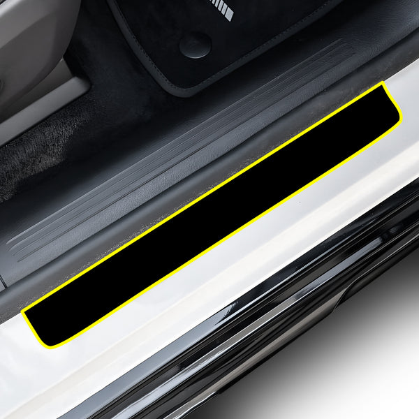 Fits Mercedes-Benz EQS SUV 2022+ Precut Door Sill Premium Paint Protection Film PPF Decal Film Kit Cover, Gloss Black Carbon Fiber