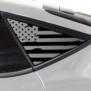 Buy distressed-black Quarter Window American Flag Vinyl Decal Stickers Fits Acura Integra 2023-2024