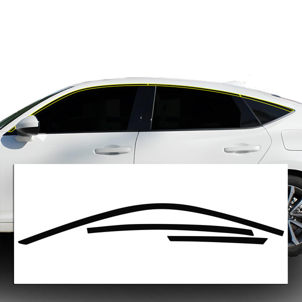 Vinyl Chrome Delete Side Window Blackout Decal Stickers Overlay Film Fits Acura Integra 2023-2024