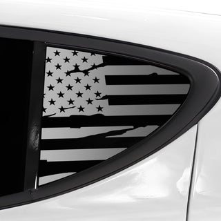 Buy distressed-black Quarter Window American Flag Vinyl Decal Stickers Fits Dodge Hornet 2023-2025