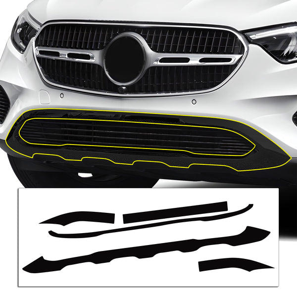 Vinyl Chrome Delete Grille Side Window Rear Rim Blackout Decal Stickers Overlay Film Fits Mercedes-Benz GLC