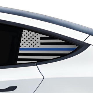 Buy thin-blue-line Quarter Window American Flag Vinyl Decal Stickers Fits Tesla Model 3 2023-2024