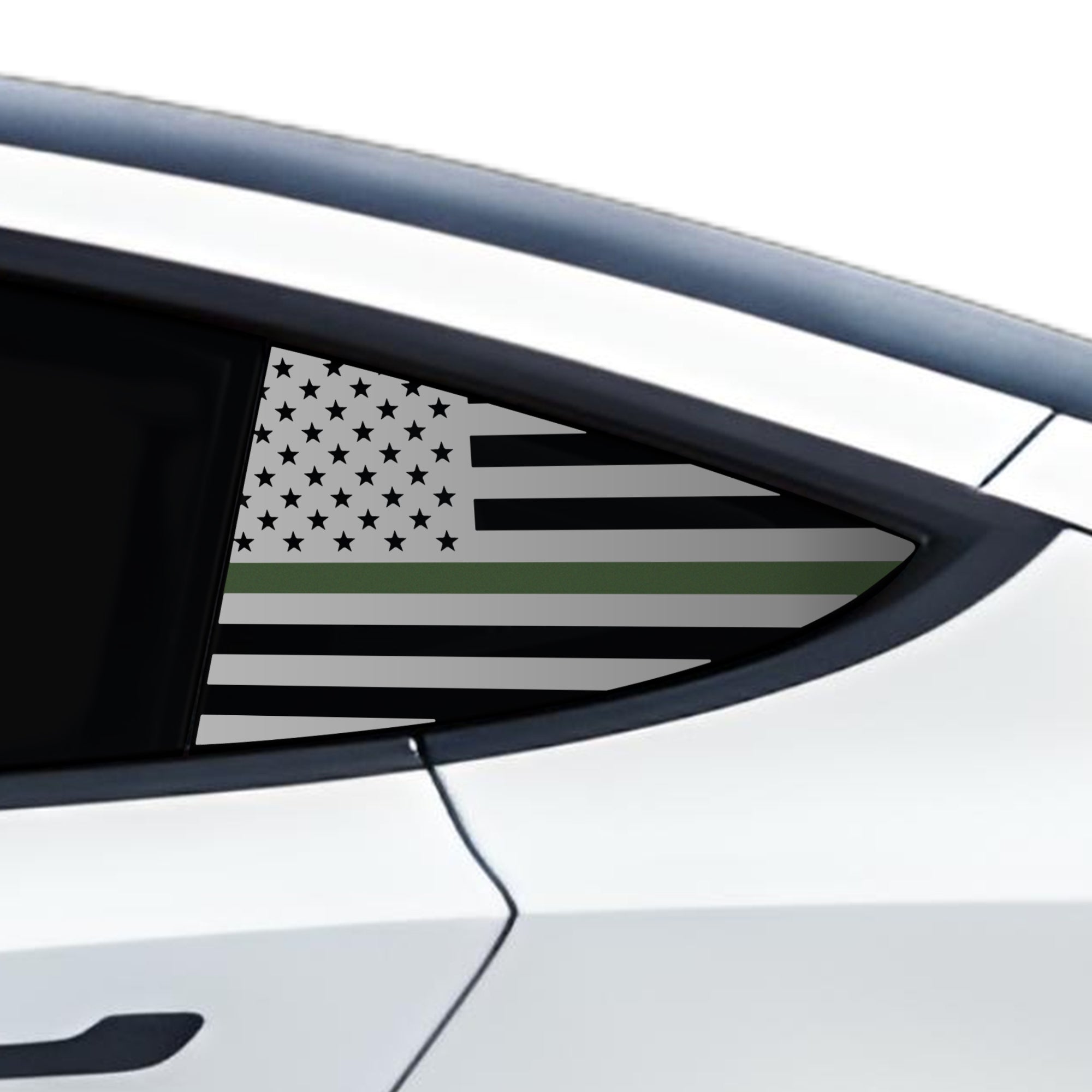 Quarter Window American Flag Vinyl Decal Stickers Fits Tesla Model 3 2023 - 2025 - Bogar Tech Designs