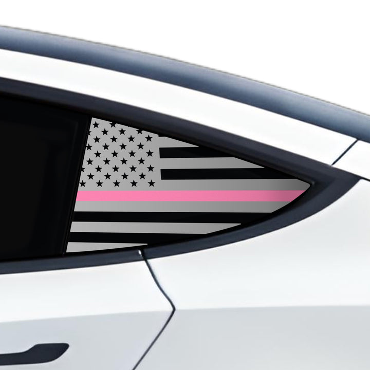 Quarter Window American Flag Vinyl Decal Stickers Fits Tesla Model 3 2023 - 2025 - Bogar Tech Designs
