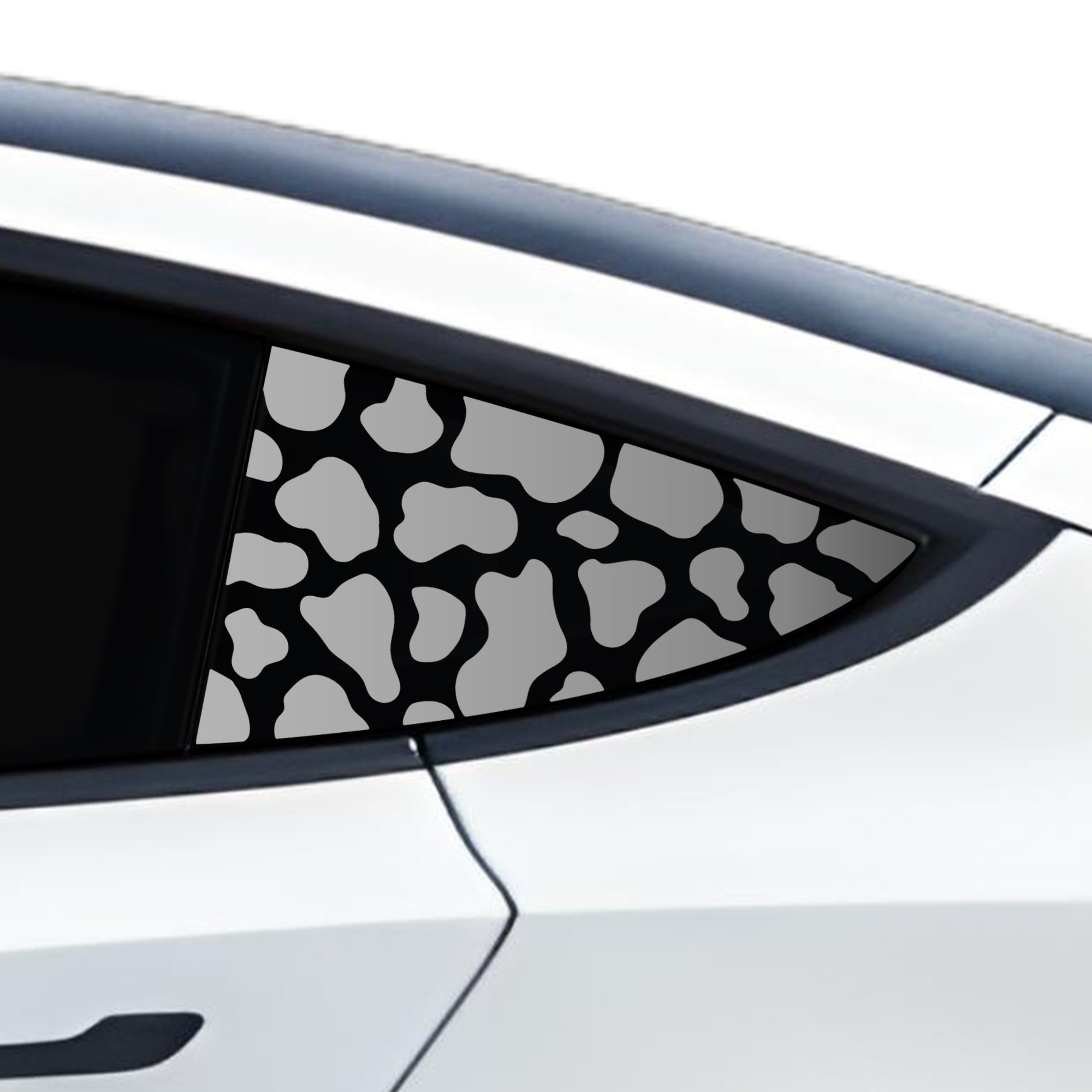 Animal Leopard Cheetah Cow Floral Flowers Quarter Window Vinyl Decal Stickers Fits Tesla Model 3 2023 - 2024 - Bogar Tech Designs