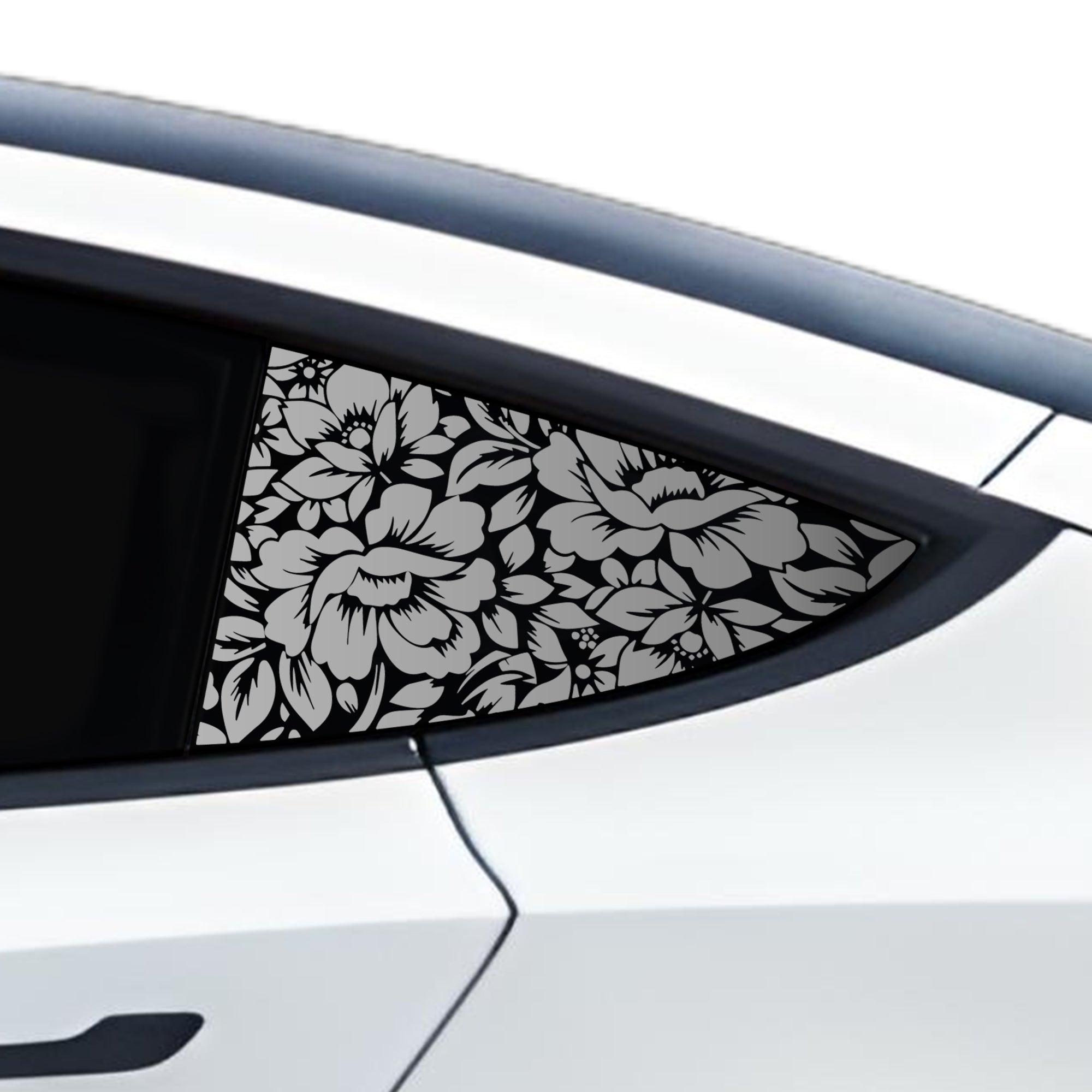 Animal Leopard Cheetah Cow Floral Flowers Quarter Window Vinyl Decal Stickers Fits Tesla Model 3 2023 - 2024 - Bogar Tech Designs