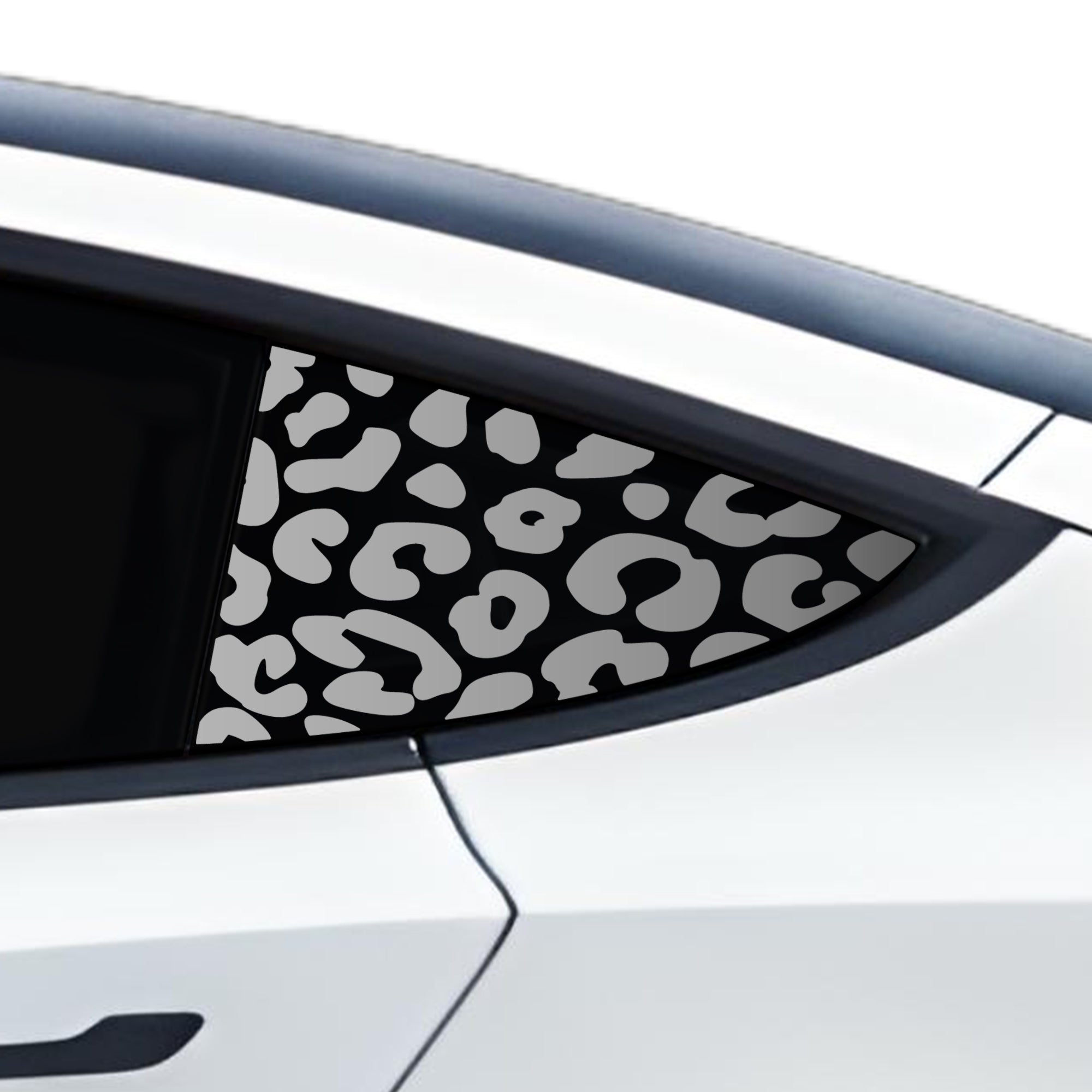 Animal Leopard Cheetah Cow Floral Flowers Quarter Window Vinyl Decal Stickers Fits Tesla Model 3 2023 - 2024 - Bogar Tech Designs