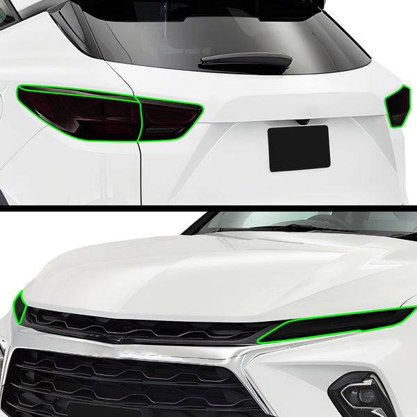 Chevy Blazer 2023–2026 Dark Smoke Headlight & Taillight Tint Kit – Precut Vinyl Lens Overlays