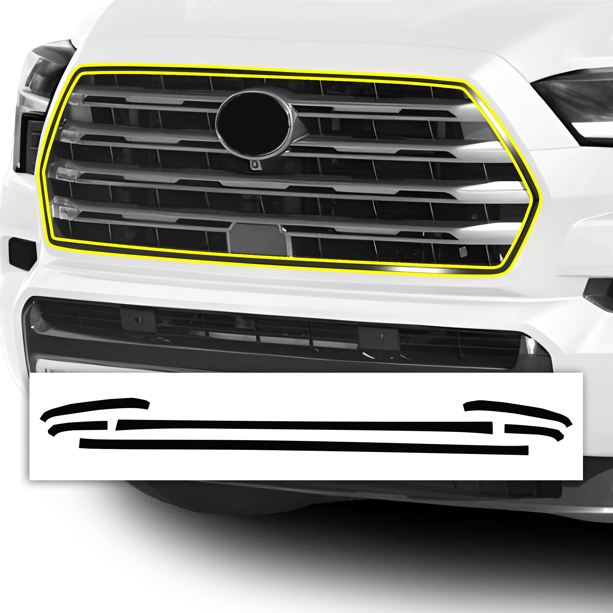 Vinyl Chrome Delete Grille Side Window Rear Wheel Blackout Decal Stickers Overlay Film Fits Toyota Sequoia 2023 - 2025 - Bogar Tech Designs