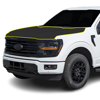 Fits Ford F-150 2021+ Precut Premium Gloss Black Carbon Fiber Hood Paint Protection Film PPF Decal Film Kit Cover