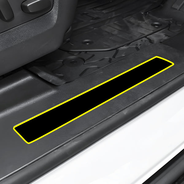 Fits GMC Hummer EV 2022+ Precut Door Sill Premium Paint Protection Film PPF Decal Film Kit Cover, Gloss Black Carbon Fiber