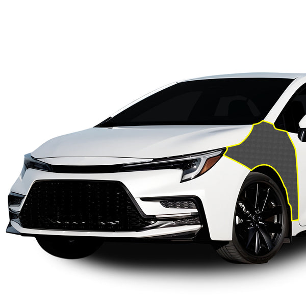 Fits Toyota Corolla 2020+ Precut Premium Gloss Black Carbon Fiber Fender Paint Protection Film PPF Decal Film Kit Coverage