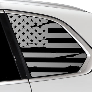 Buy distressed-black Quarter Window American Flag Vinyl Decal Stickers Fits BMW X5 2023+