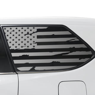 Buy distressed-black Quarter Window American Flag Vinyl Decal Stickers Fits Toyota Grand Highlander 2024 2025