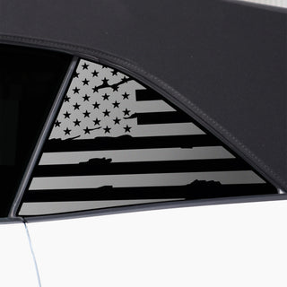 Buy distressed-black Quarter Window American Flag Vinyl Decal Stickers Fits Ford Mustang Convertible 2024