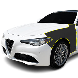 Fits Alfa Romeo Giulia 2016+ Precut Premium Gloss Black Carbon Fiber Fender Paint Protection Film PPF Decal Film Kit