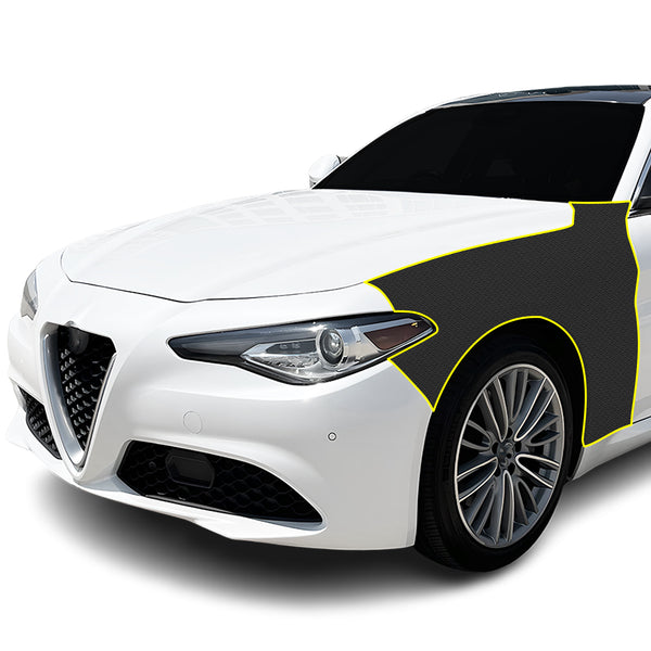 Fits Alfa Romeo Giulia 2016+ Precut Premium Gloss Black Carbon Fiber Fender Paint Protection Film PPF Decal Film Kit Cover