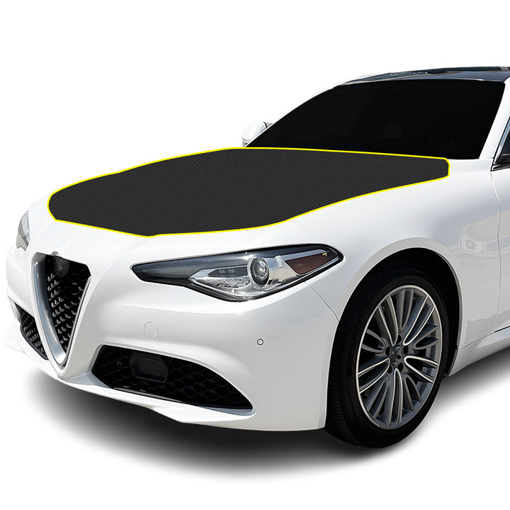 Fits Alfa Romeo Giulia 2016+ Precut Premium Gloss Black Carbon Fiber Hood Paint Protection Film PPF Decal Film Kit - Bogar Tech Designs