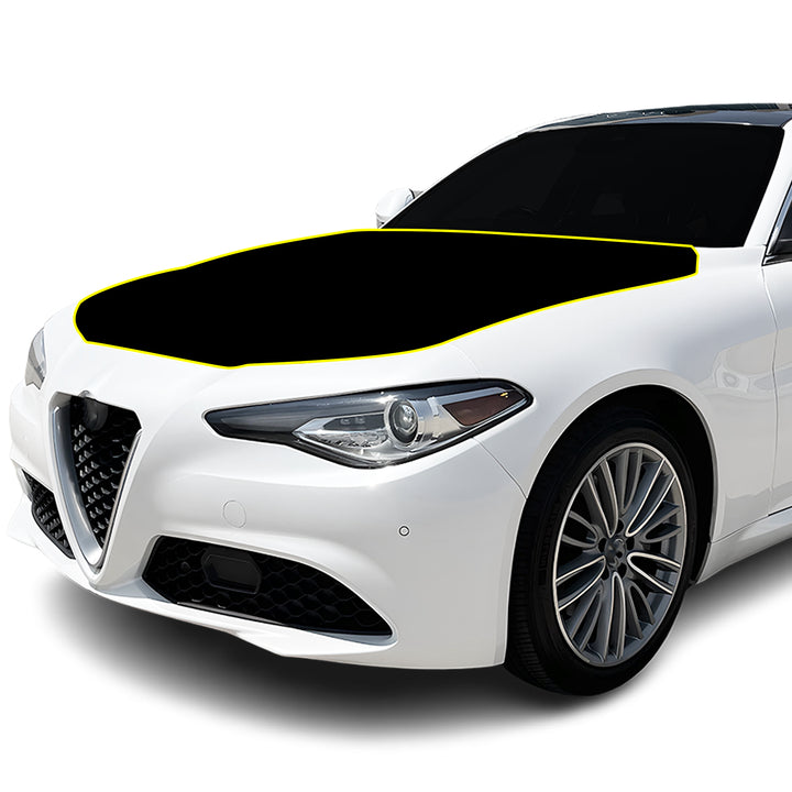 Fits Alfa Romeo Giulia 2016+ Precut Premium Gloss Black Carbon Fiber Hood Paint Protection Film PPF Decal Film Kit - Bogar Tech Designs
