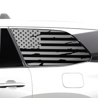 Buy distressed-black Quarter Window American Flag Vinyl Decal Stickers Fits Lexus TX 2024 2025