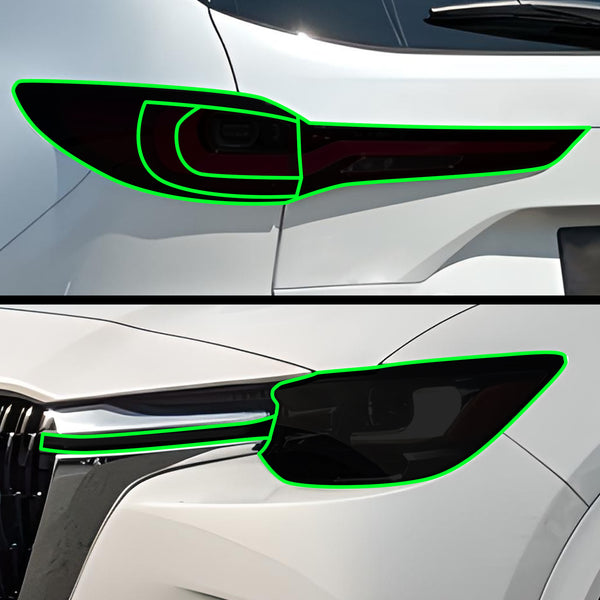 Mazda CX-90 2024–2026 Dark Smoke Headlight & Taillight Tint Kit – Precut Vinyl Lens Overlays