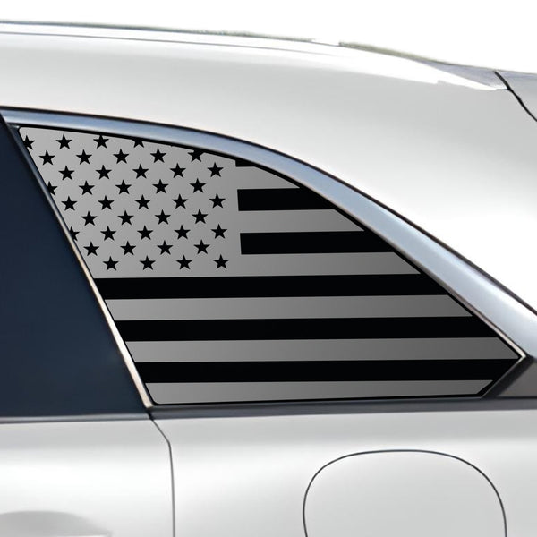 American Flag Quarter Window Decal for Mazda CX-90 2024-2026 – Precut Matte Black Vinyl