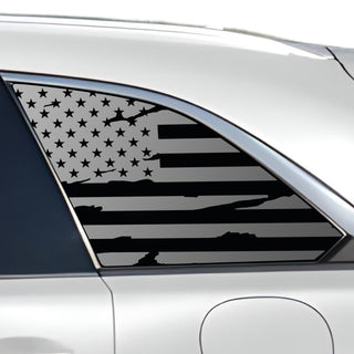 Buy distressed-black Quarter Window American Flag Vinyl Decal Stickers Fits Mazda CX-90 2024 2025