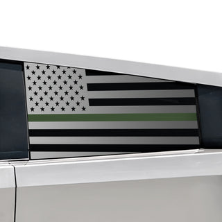 Buy thin-green-line Rear Window American Flag Vinyl Decal Stickers Fits Tesla Cybertruck