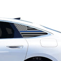 American Flag Quarter Window Decal for Audi A6 S6 e-tron 2025-2027 – Precut Matte Black Vinyl