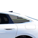 American Flag Quarter Window Decal for Audi A6 S6 e-tron 2025-2027 – Precut Matte Black Vinyl