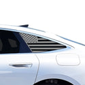 American Flag Quarter Window Decal for Audi A6 S6 e-tron 2025-2027 – Precut Matte Black Vinyl