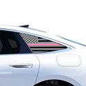 American Flag Quarter Window Decal for Audi A6 S6 e-tron 2025-2027 – Precut Matte Black Vinyl