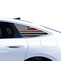 American Flag Quarter Window Decal for Audi A6 S6 e-tron 2025-2027 – Precut Matte Black Vinyl