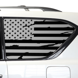 Buy distressed-black Quarter Window American Flag Vinyl Decal Stickers Fits Nissan Armada 2017-2024